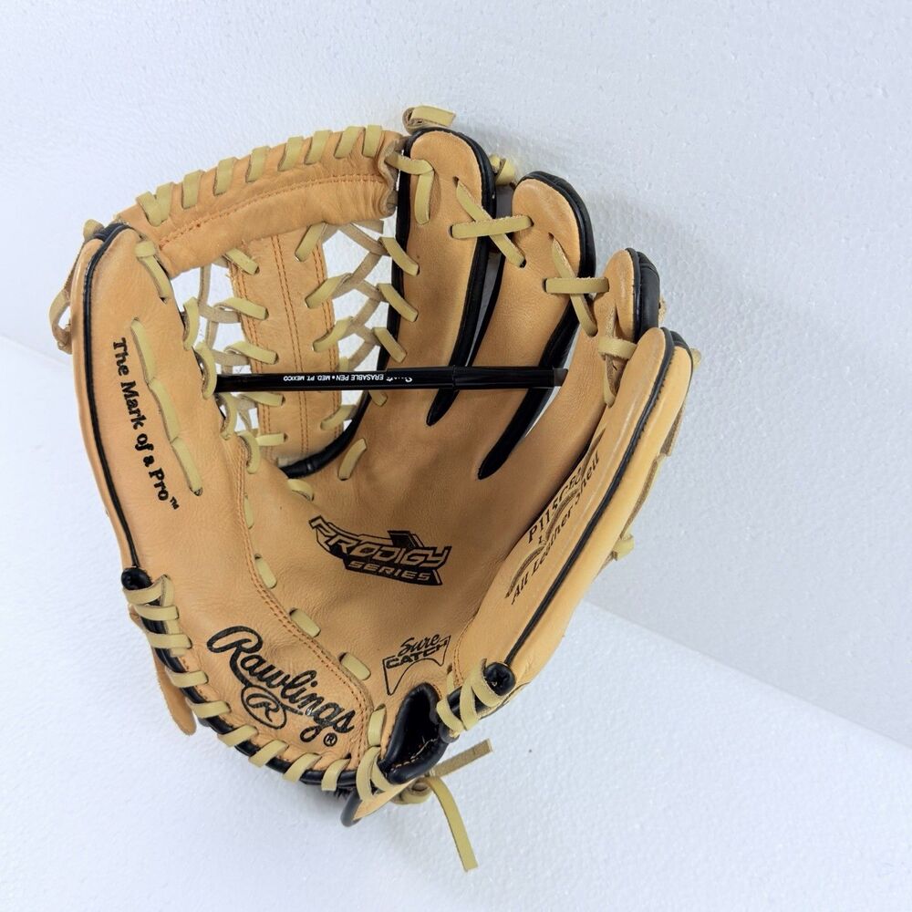 Rawlings Prodigy Series P115CBMT All Leather Shell 11.5" Youth Beige RHT Glove